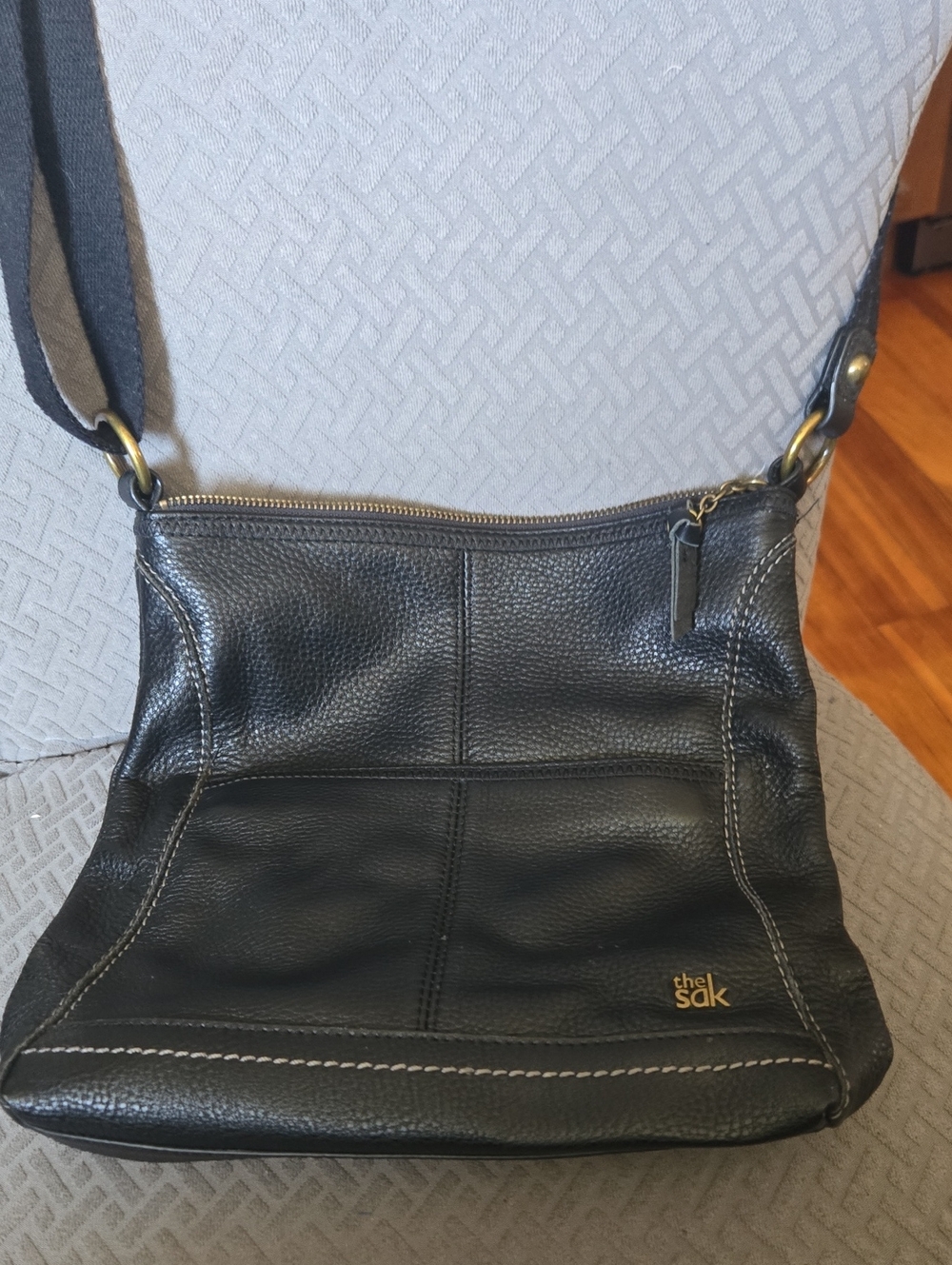 The Sak Black Pebbled Leather Crossbody Bag